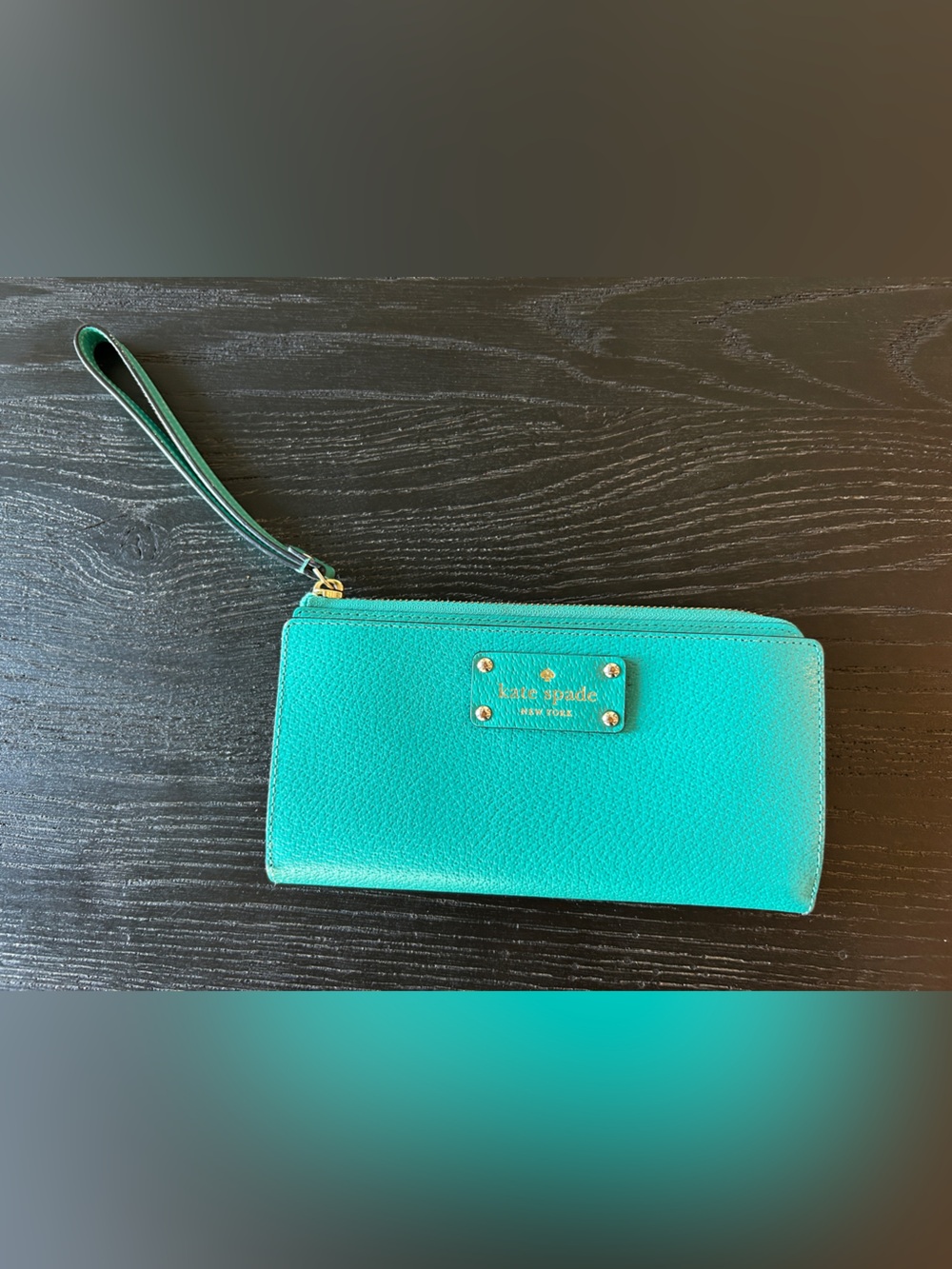 Kate Spade Teal Wristlet Wallet - Turquoise Leather